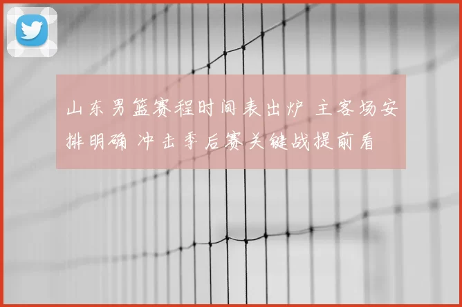 山东男篮赛程时间表出炉 主客场安排明确 冲击季后赛关键战提前看
